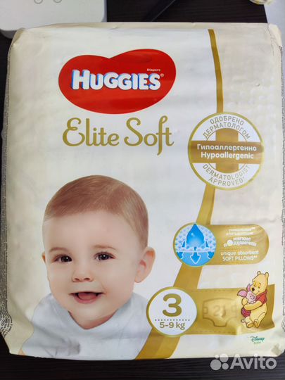 Подгузники Хаггис элит софт размер 3 5-9кг