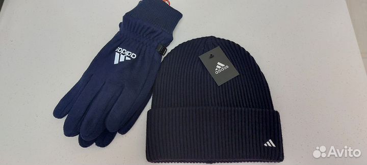 Комплект Adidas шапка+флисовые перчатки 1398