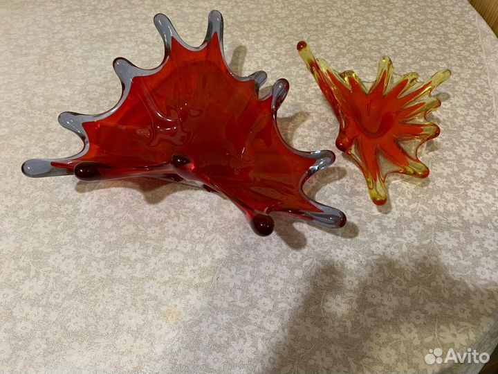 Вазы из цветного стекла СССР