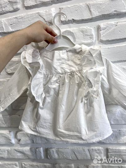 Белая Рубашка для девочек zara.86р.1шт