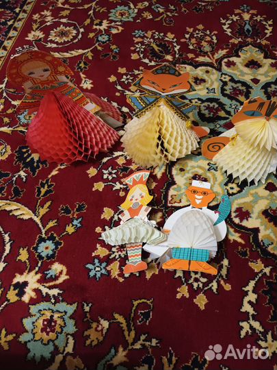 Бумажные елочные игрушки раскладушки СССР