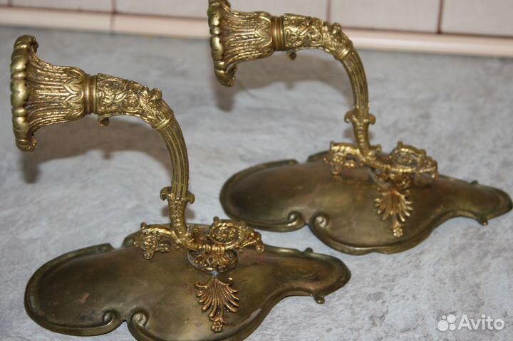 Парные настенные бра. бронза, золочение. 19 В