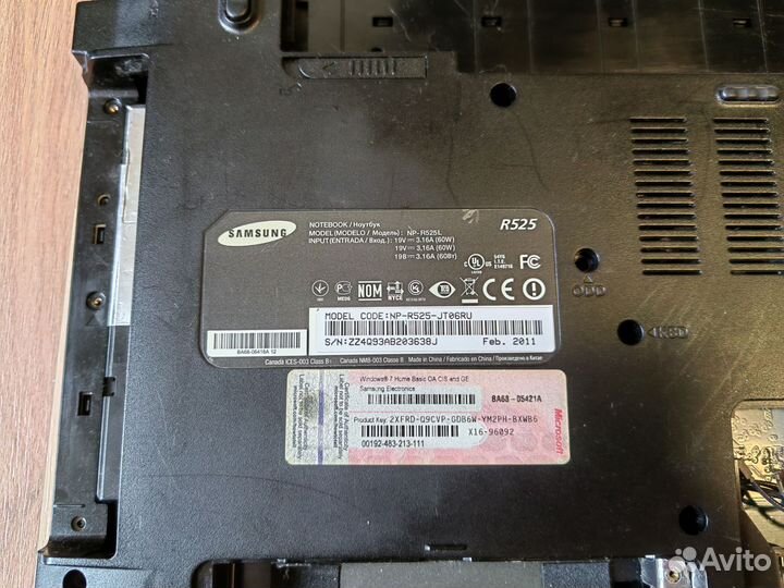 Samsung R525 по запчастям