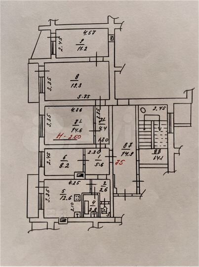 4-к. квартира, 82,3 м², 1/10 эт.