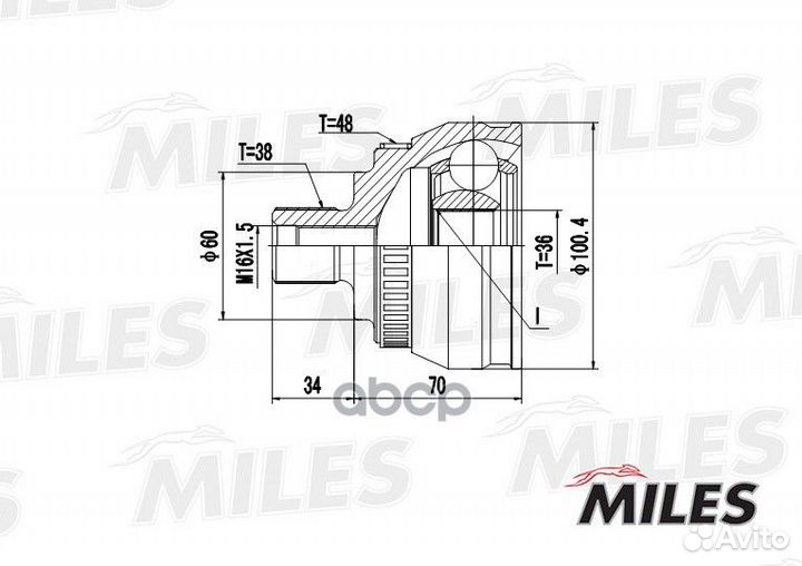 ШРУС ford galaxy/VW sharan I-II 1.8T-2.8 99-10