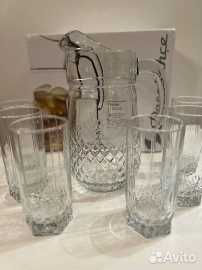 Новый набор Pasabahce Valse кувшин + 6 стаканов