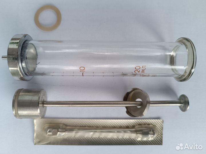 Шприц многоразовый 20 мл стеклянный с одной иглой