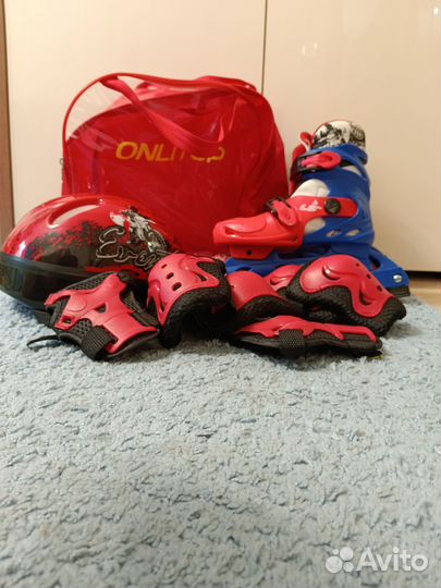 Роликовые коньки детские с защитой