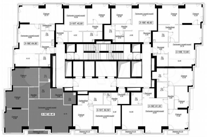 3-к. квартира, 99,4 м², 26/41 эт.