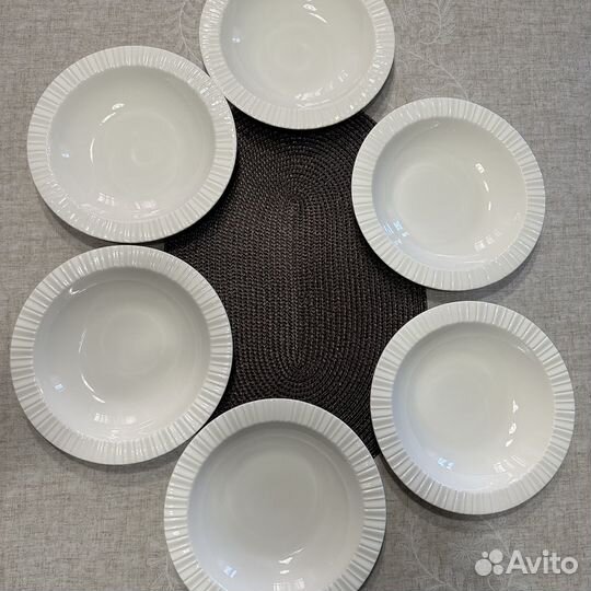 Тарелка суповая ресторанный фарфор 6 шт