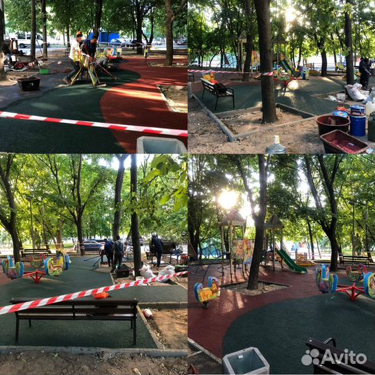 Бесшовное покрытие из резиновой крошки 10 мм