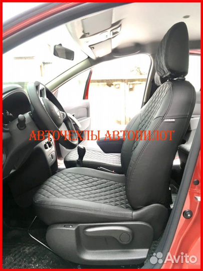 Чехлы Автопилот Renault Sandero 2 из экокожи Ромб