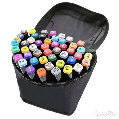Двухсторонние фломастеры в чёрном чехле