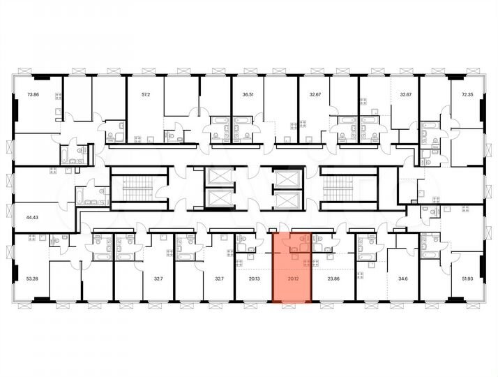 Квартира-студия, 20,1 м², 25/33 эт.