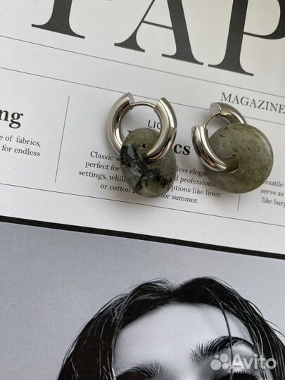 Серьги с натуральными камнями