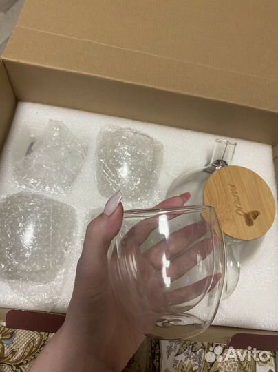 Подарочный набор стеклянный чайник и кружки