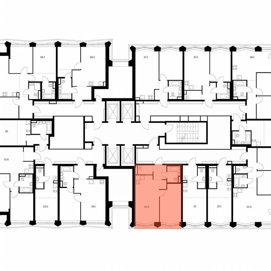 1-к. квартира, 42,6 м², 13/31 эт.