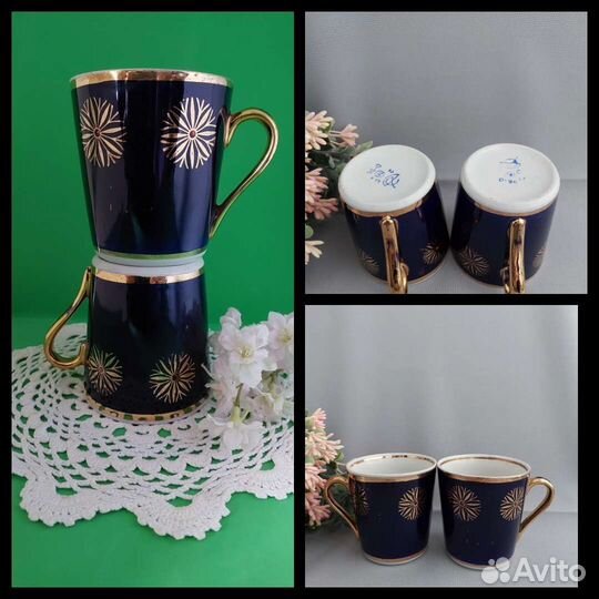 Кофейная/чайная пара, масленка фарфор СССР