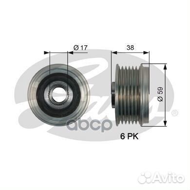 Шкив генератора OAP7168 (7789-10168) OAP7168 Gates