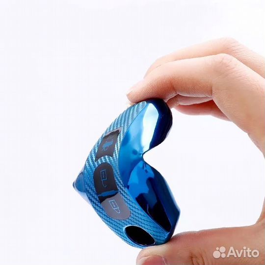 Чехол на ключ Mazda / Мазда 2 кнопки TPU carbon silver