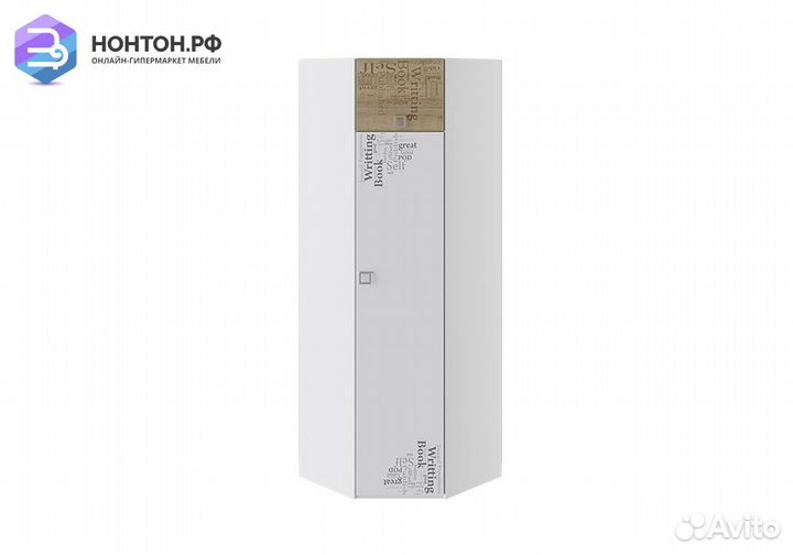 Угловой шкаф Оксфорд ривьера / белый с рисунком