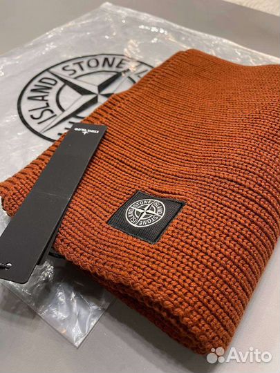 Шерстяной шарф с нашивкой-логотипом Stone Island