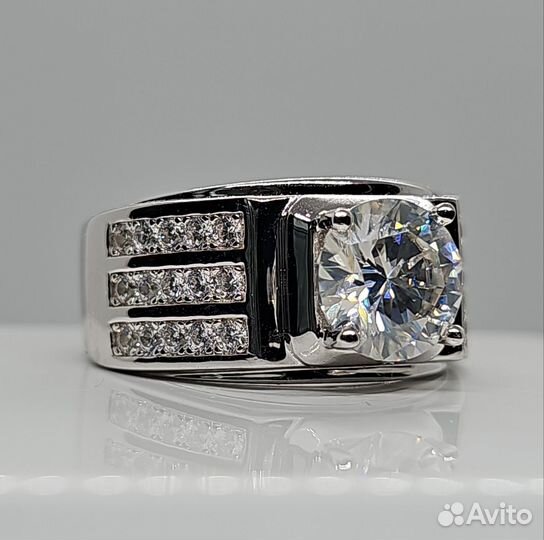 Печатка мужская с бриллиантом (муассанитом) 3ct