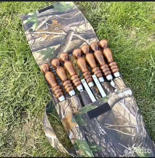 Набор шампуров с деревянном ручкой