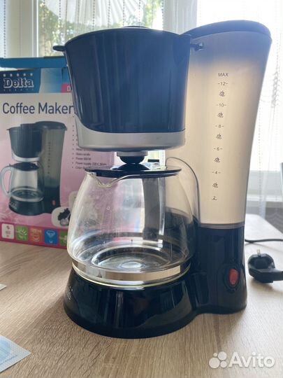 Кофеварка Delta черная DL-8125 800Вт