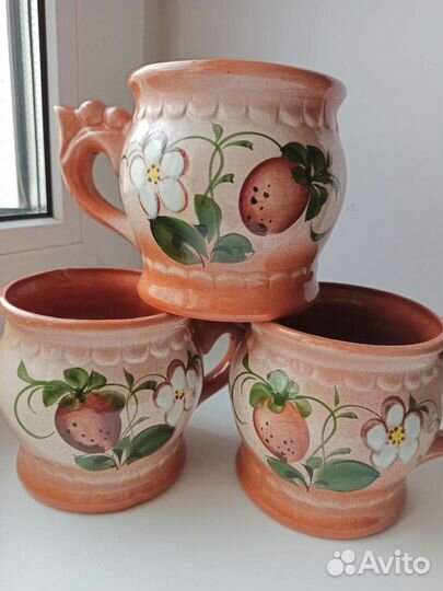 Кувшин керамика с кружками