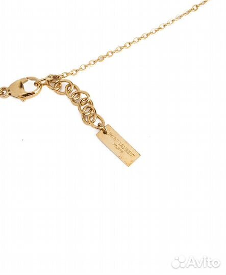 Saint Laurent Sim Key Rhinestone Charm Necklace