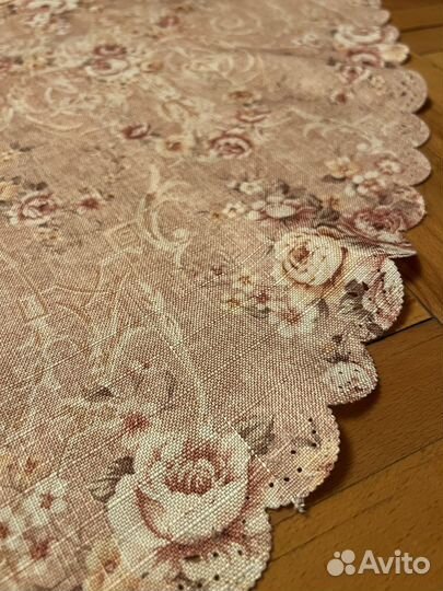 Скатерть на овальный стол, пыльная роза