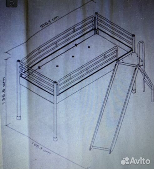 Кровать детская игровая с горкой