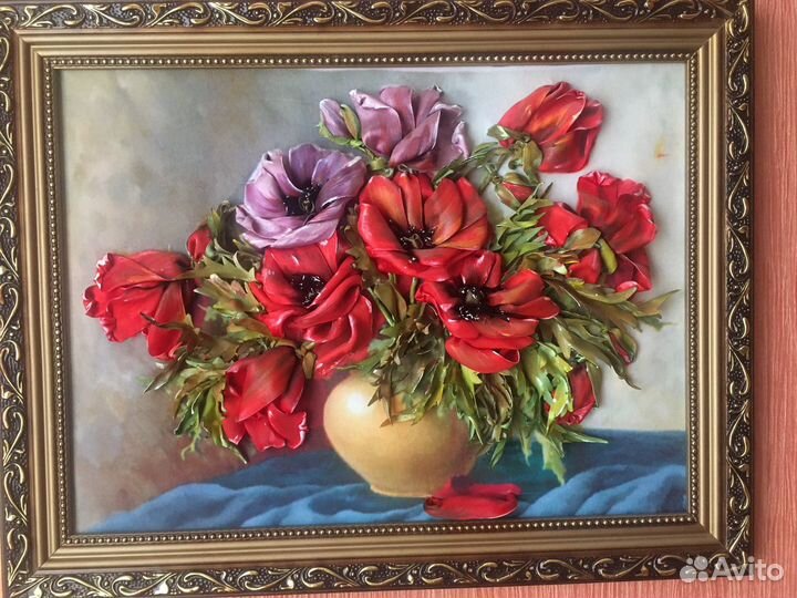 Вышивка атласными лентами