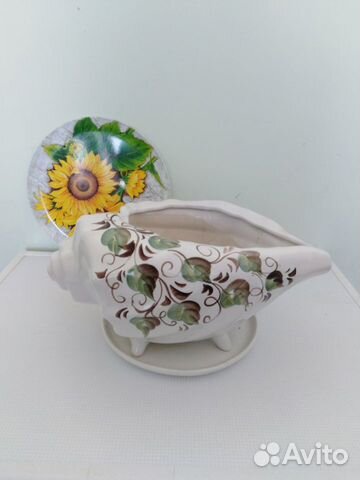 Декоративный цветочный горшок, керамика