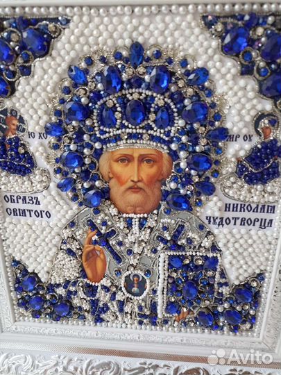 Православная икона Николай угодник в окладе