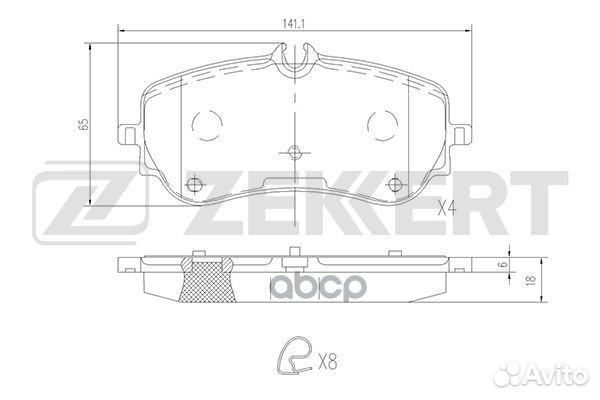 Колодки торм. диск. задн. VW Amarok 16- Crafte