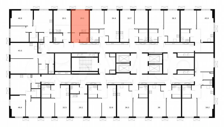 Квартира-студия, 20,1 м², 32/33 эт.
