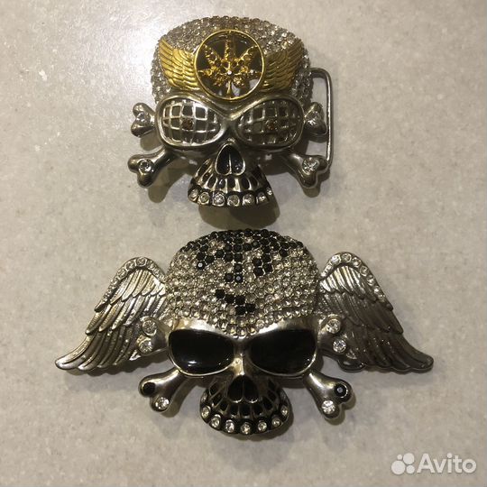 Ремень с черепом и стразами y2k опиум