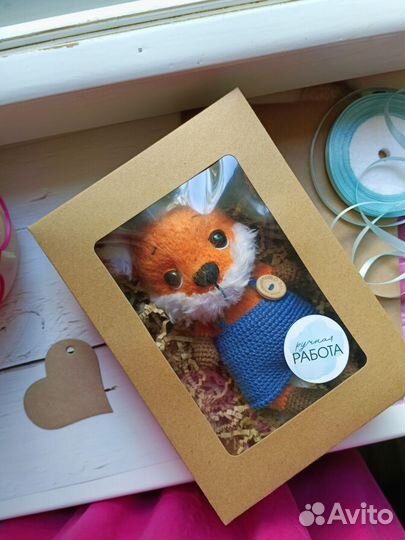 Мягкие игрушки/Лисёнок вязаный/Ручная работа