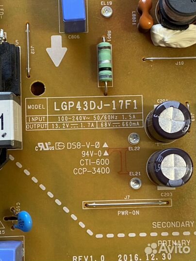 Eax67264001(1.5) lgp43dj-17f1 от Lg 43lk5910plc