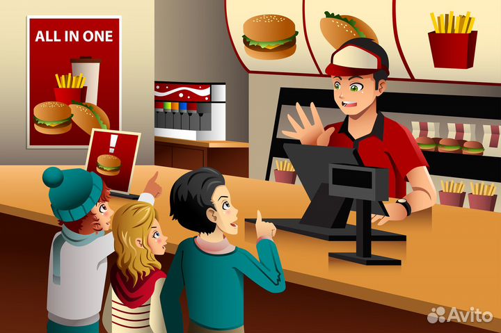 Кассир в фаст фуд