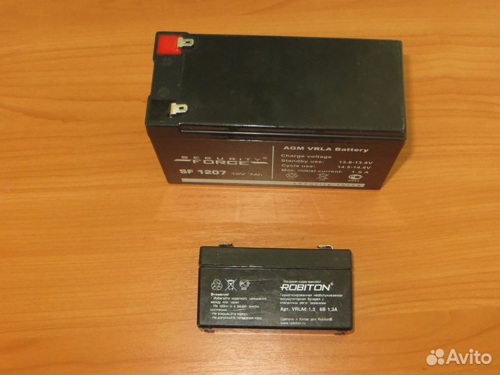 Аккумуляторы свинцово- кислотные 12V 7А 6V 1.2А