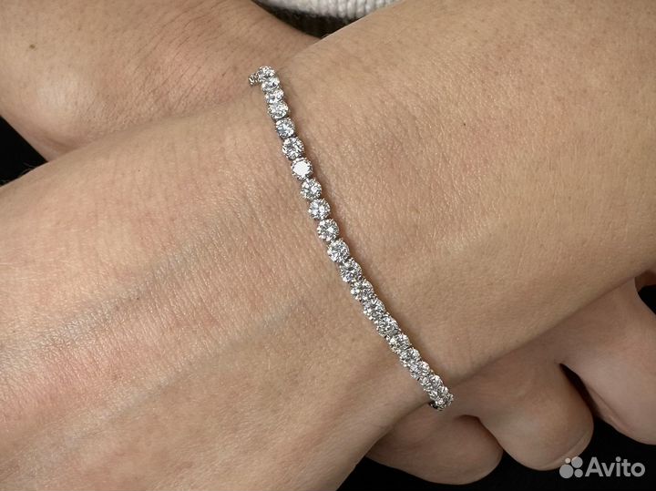 Золотой теннисный браслет с бриллиантами 5.38 ct