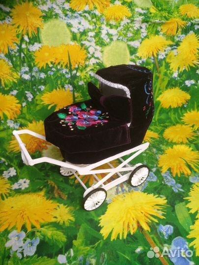 Коляска для пупсика. Бархатная. Новая