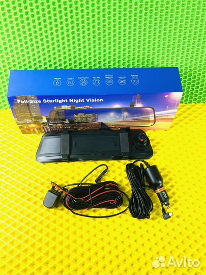 Видеорегистратор зеркало с камерой заднего вида