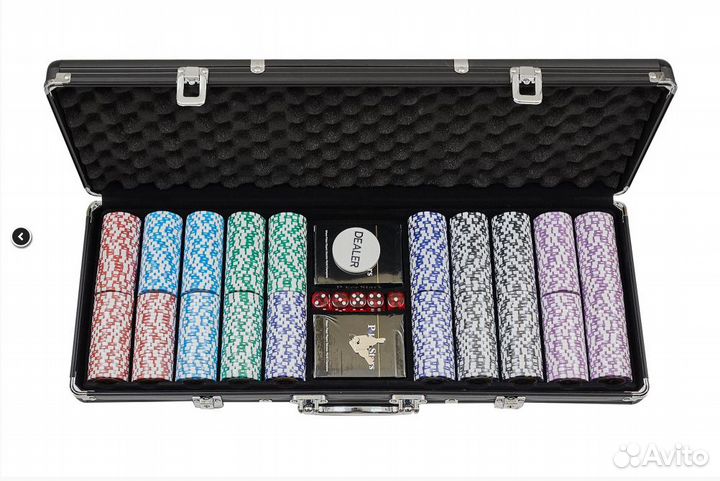 Наборы для покера Luxe качества 300,500,1000 Фишек