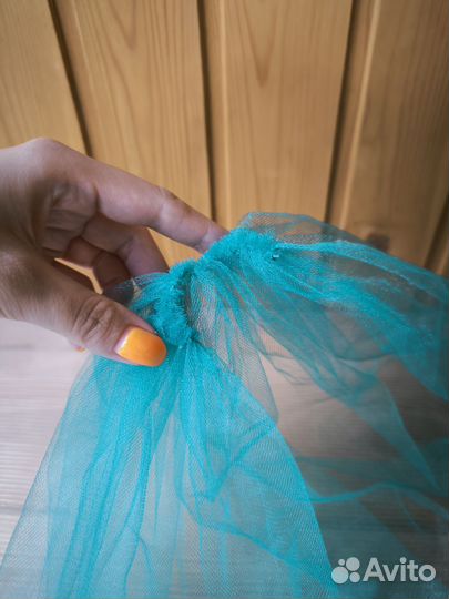 Зелёная фата на девичник короткая