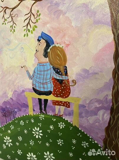 Картина холст акрил 60x60