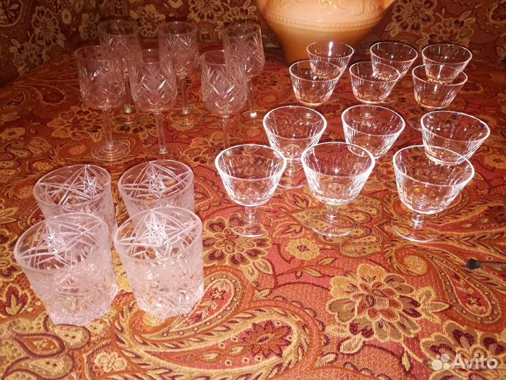 Хрустальные рюмки СССР, стаканы, бокалы